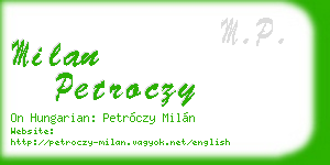 milan petroczy business card